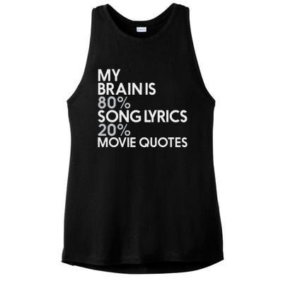 My Brain Is 80 Song Lyrics 20 Movie Quotes Music Film Ladies PosiCharge Tri-Blend Wicking Tank