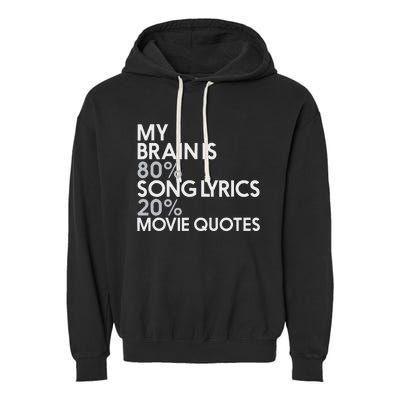 My Brain Is 80 Song Lyrics 20 Movie Quotes Music Film Garment-Dyed Fleece Hoodie