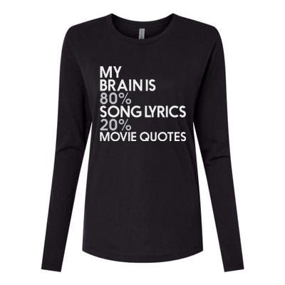 My Brain Is 80 Song Lyrics 20 Movie Quotes Music Film Womens Cotton Relaxed Long Sleeve T-Shirt