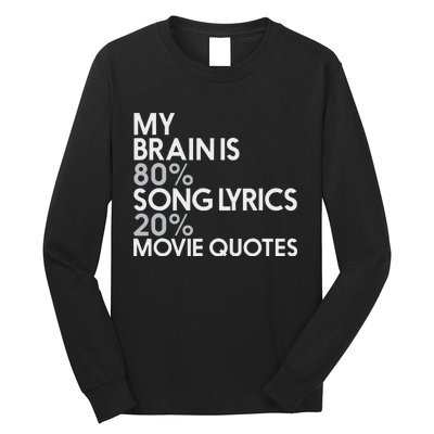 My Brain Is 80 Song Lyrics 20 Movie Quotes Music Film Long Sleeve Shirt