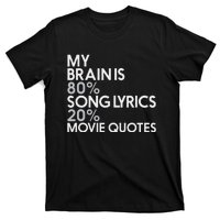 My Brain Is 80 Song Lyrics 20 Movie Quotes Music Film T-Shirt