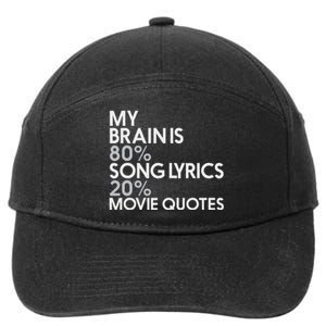 My Brain Is 80 Song Lyrics 20 Movie Quotes Music Film 7-Panel Snapback Hat