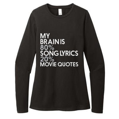 My Brain Is 80 Song Lyrics 20 Movie Quotes Music Film Womens CVC Long Sleeve Shirt