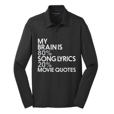 My Brain Is 80 Song Lyrics 20 Movie Quotes Music Film Silk Touch Performance Long Sleeve Polo