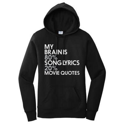 My Brain Is 80 Song Lyrics 20 Movie Quotes Music Film Women's Pullover Hoodie