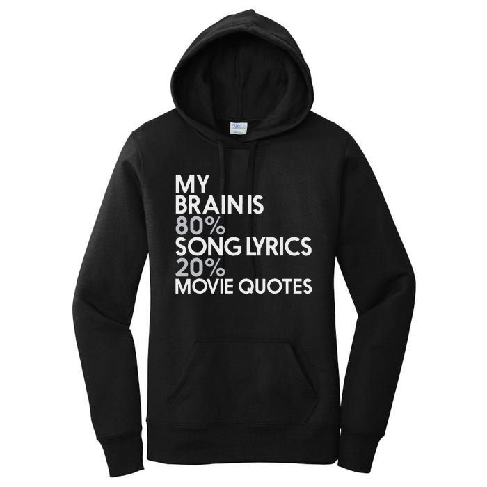 My Brain Is 80 Song Lyrics 20 Movie Quotes Music Film Women's Pullover Hoodie