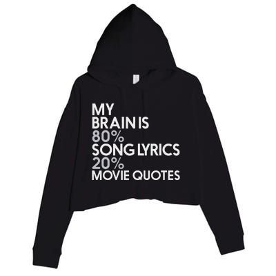 My Brain Is 80 Song Lyrics 20 Movie Quotes Music Film Crop Fleece Hoodie