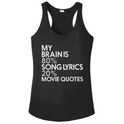 My Brain Is 80 Song Lyrics 20 Movie Quotes Music Film Ladies PosiCharge Competitor Racerback Tank