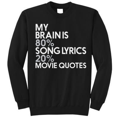 My Brain Is 80 Song Lyrics 20 Movie Quotes Music Film Tall Sweatshirt