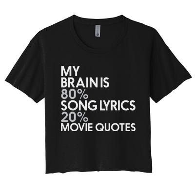 My Brain Is 80 Song Lyrics 20 Movie Quotes Music Film Women's Crop Top Tee