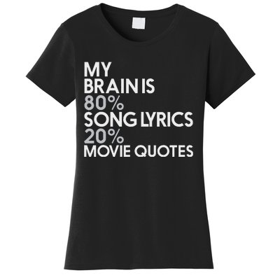 My Brain Is 80 Song Lyrics 20 Movie Quotes Music Film Women's T-Shirt