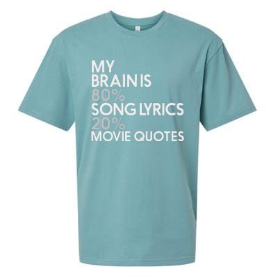 My Brain Is 80 Song Lyrics 20 Movie Quotes Music Film Sueded Cloud Jersey T-Shirt