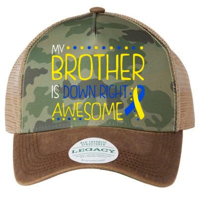 My Brother Is Down Right Awesome Down Syndrome Awareness Gift Legacy Tie Dye Trucker Hat