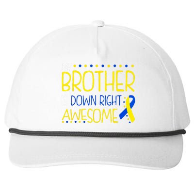 My Brother Is Down Right Awesome Down Syndrome Awareness Gift Snapback Five-Panel Rope Hat