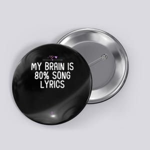 My Brain Is 80 Song Lyrics Music Saying Holiday Party Button