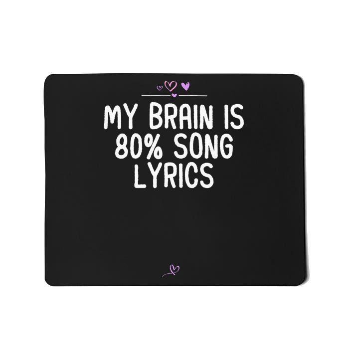 My Brain Is 80 Song Lyrics Music Saying Holiday Party Mousepad