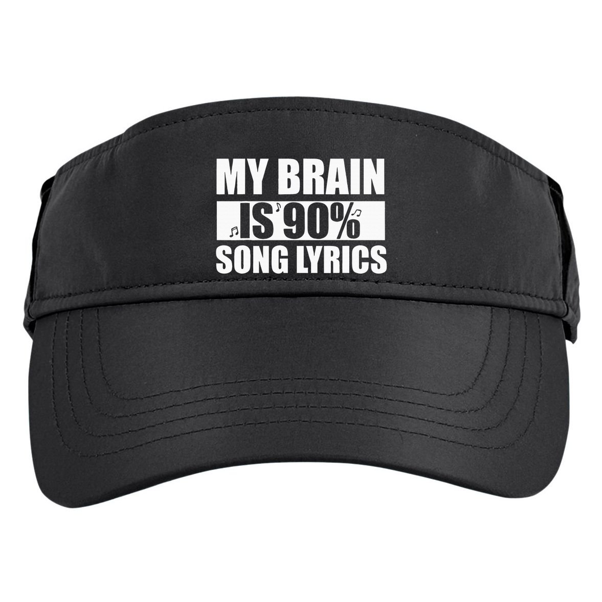 My Brain Is 90 Percent Song Lyrics Funny Music Lover Adult Drive Performance Visor