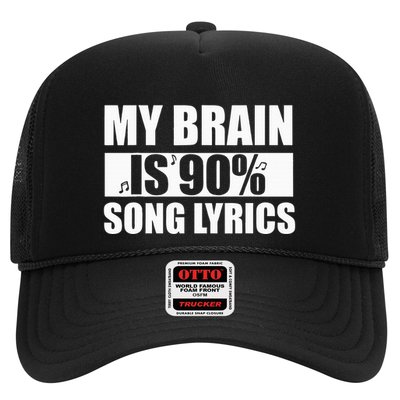 My Brain Is 90 Percent Song Lyrics Funny Music Lover Trucker Hat