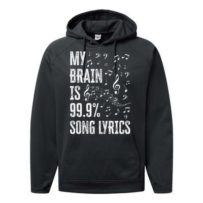 My Brain Is 99 Song Lyrics Funny Singer Music Lover Performance Fleece Hoodie