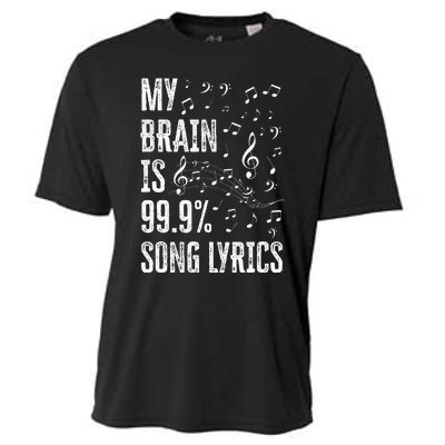 My Brain Is 99 Song Lyrics Funny Singer Music Lover Cooling Performance Crew T-Shirt