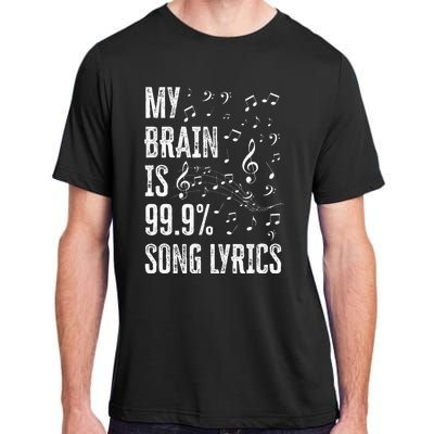 My Brain Is 99 Song Lyrics Funny Singer Music Lover Adult ChromaSoft Performance T-Shirt