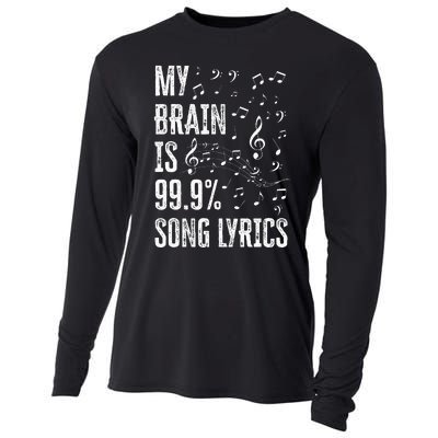 My Brain Is 99 Song Lyrics Funny Singer Music Lover Cooling Performance Long Sleeve Crew