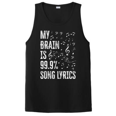 My Brain Is 99 Song Lyrics Funny Singer Music Lover PosiCharge Competitor Tank