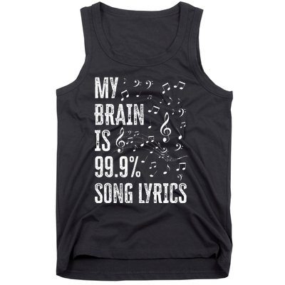 My Brain Is 99 Song Lyrics Funny Singer Music Lover Tank Top