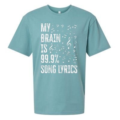 My Brain Is 99 Song Lyrics Funny Singer Music Lover Sueded Cloud Jersey T-Shirt