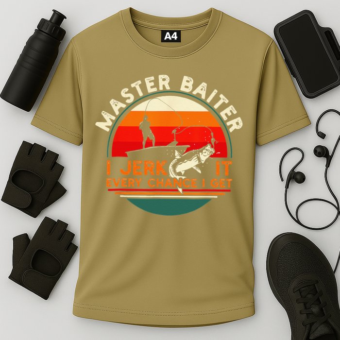 Master Baiter I’m Always Jerking My Rod For A Fishing Lovers Cooling Performance Crew T-Shirt