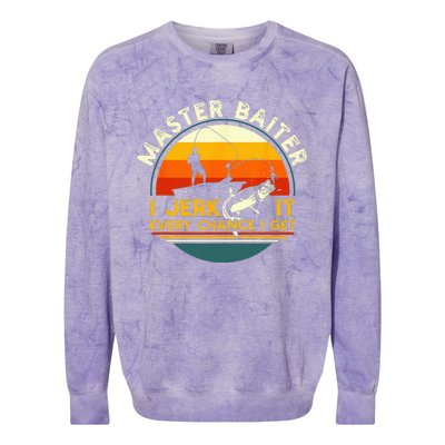 Master Baiter I’m Always Jerking My Rod For A Fishing Lovers Colorblast Crewneck Sweatshirt