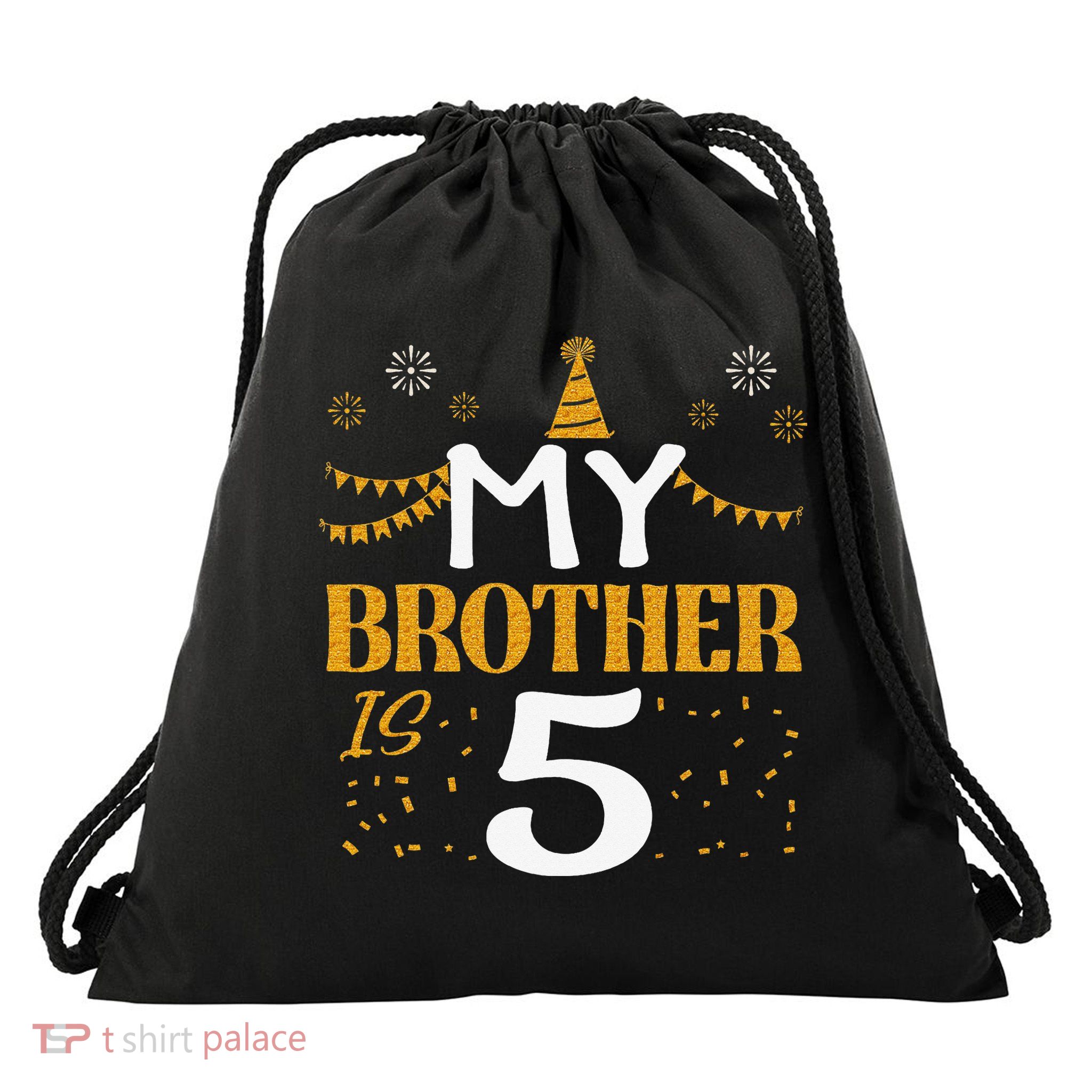 My Brother Is 5 5th Birthday 2020 5 Years Old Brother Gift Drawstring Bag