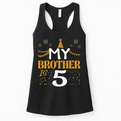 My Brother Is 5 5th Birthday 2020 5 Years Old Brother Gift Womens Tank Top