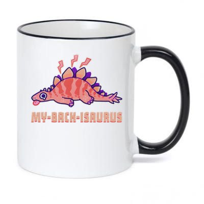 My Back Isaurus Funny Dinosaur Retro 11oz Black Color Changing Mug