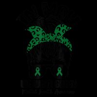 Messy Bun In May We Wear Green Mental Health Awareness Month Drawstring Bag