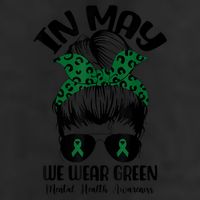 Messy Bun In May We Wear Green Mental Health Awareness Month 25L Jumbo Tote