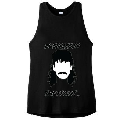 Mullet Business In The Front Party In The Back 80s Throwback Ladies PosiCharge Tri-Blend Wicking Tank