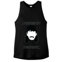 Mullet Business In The Front Party In The Back 80s Throwback Ladies PosiCharge Tri-Blend Wicking Tank