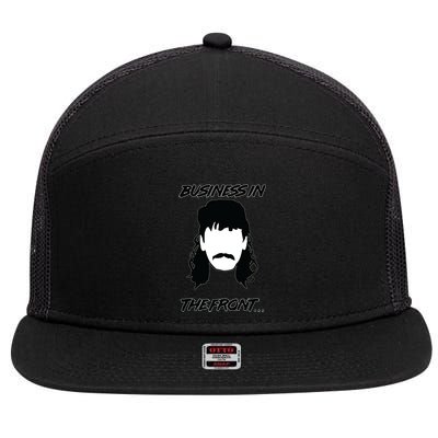 Mullet Business In The Front Party In The Back 80s Throwback 7 Panel Mesh Trucker Snapback Hat