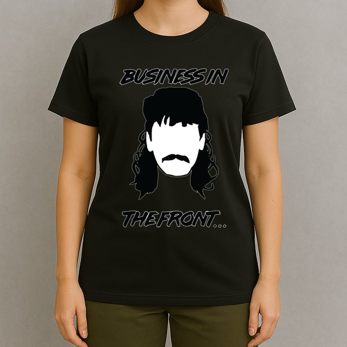 Mullet Business In The Front Party In The Back 80s Throwback T-Shirt