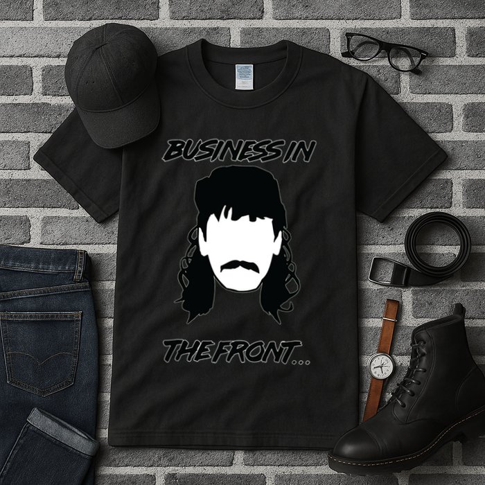 Mullet Business In The Front Party In The Back 80s Throwback Tall T-Shirt