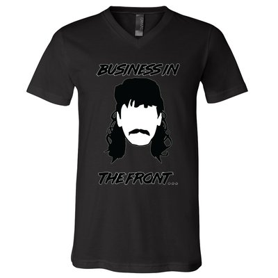Mullet Business In The Front Party In The Back 80s Throwback V-Neck T-Shirt