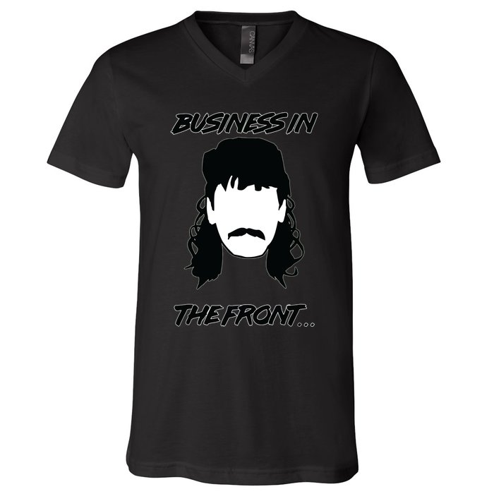 Mullet Business In The Front Party In The Back 80s Throwback V-Neck T-Shirt