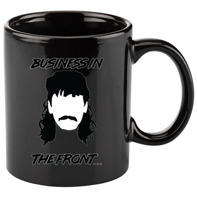 Mullet Business In The Front Party In The Back 80s Throwback 11oz C Handle Ceramic Mug