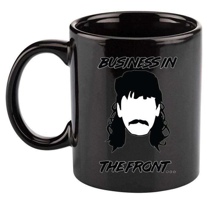 Mullet Business In The Front Party In The Back 80s Throwback 11oz C Handle Ceramic Mug