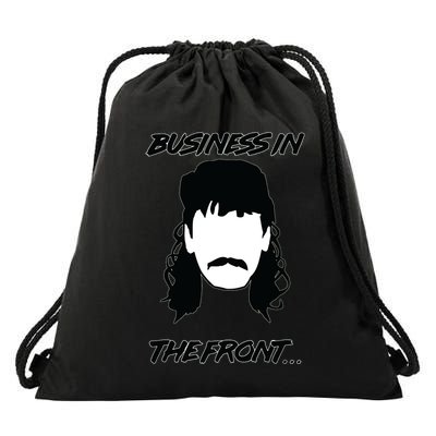 Mullet Business In The Front Party In The Back 80s Throwback Drawstring Bag