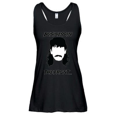Mullet Business In The Front Party In The Back 80s Throwback Ladies Essential Flowy Tank