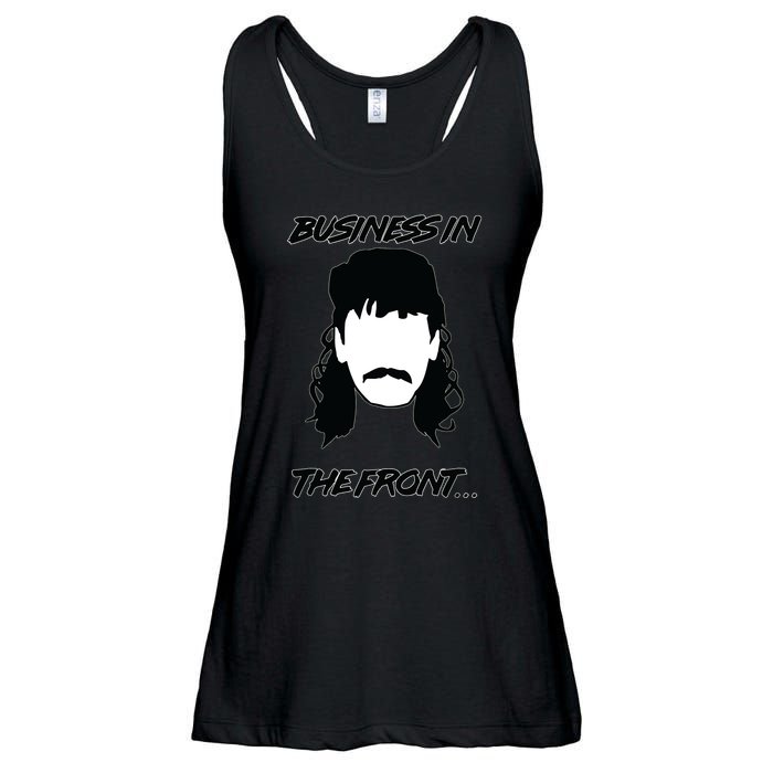 Mullet Business In The Front Party In The Back 80s Throwback Ladies Essential Flowy Tank