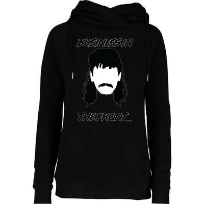 Mullet Business In The Front Party In The Back 80s Throwback Womens Funnel Neck Pullover Hood