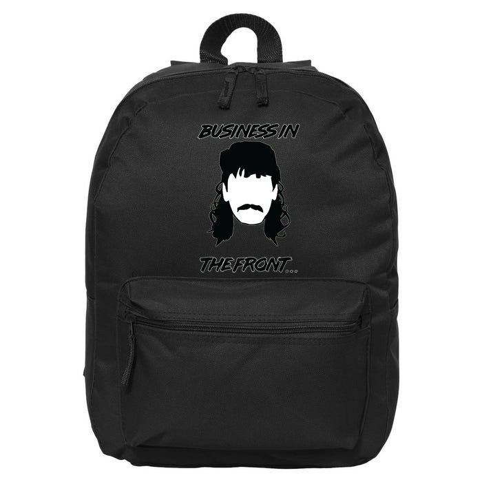 Mullet Business In The Front Party In The Back 80s Throwback 16 in Basic Backpack